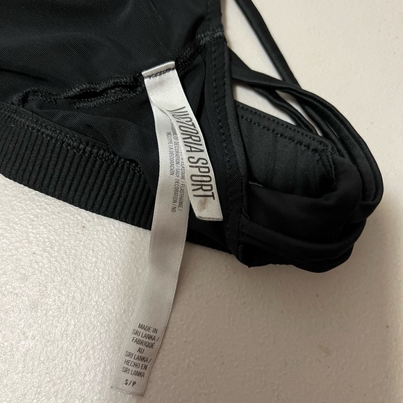 Victoria's Secret Black Sports Bra with White Lettering - Picture 6 of 8